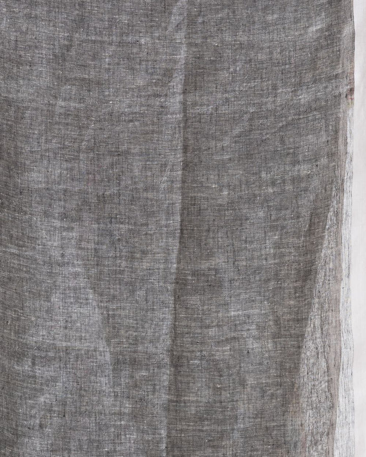 Black white handwoven linen jamdani saree