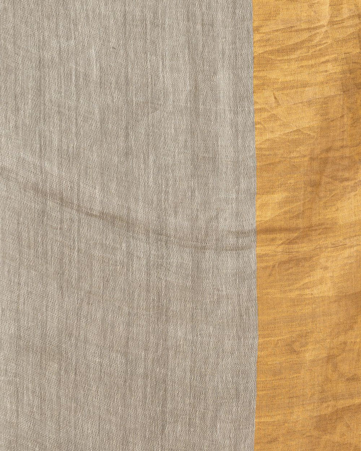 Light sage green handwoven textured linen bengal saree