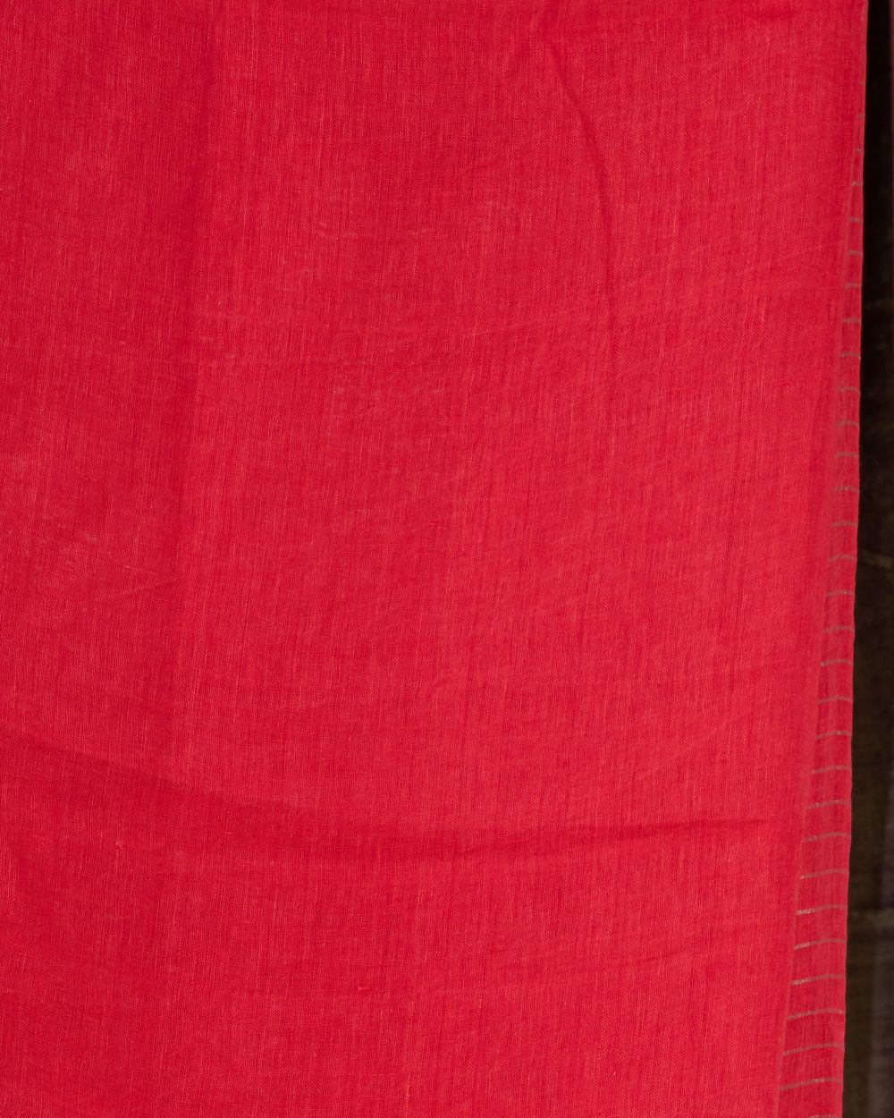 Light pink handwoven linen bengal saree