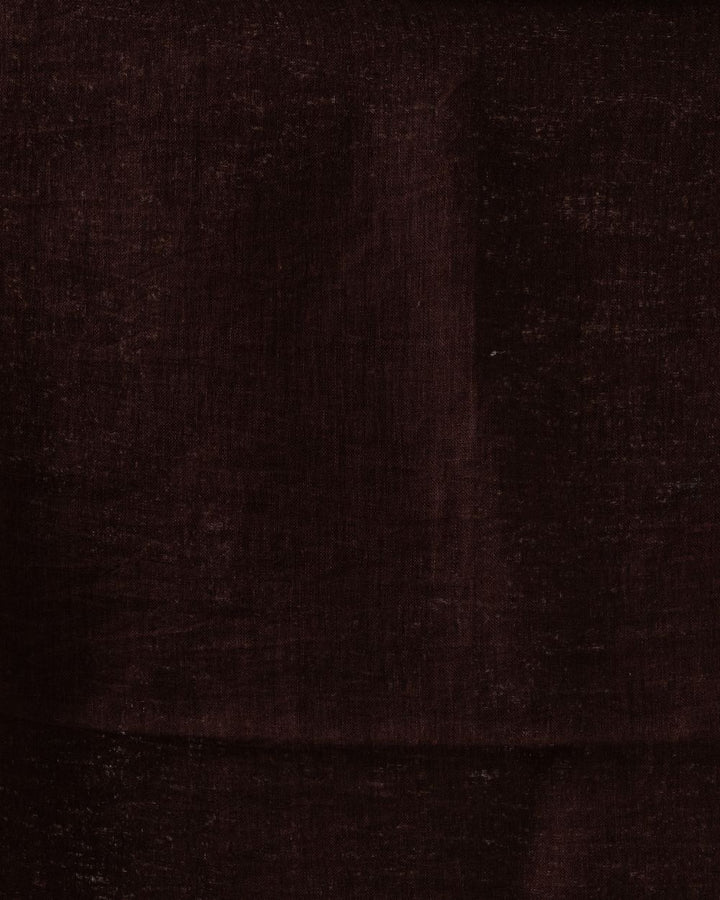 Dark brown stripes handwoven linen bengal saree