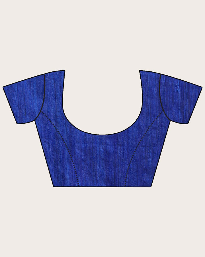 Royal blue handwoven resham and matka silk jamdani saree
