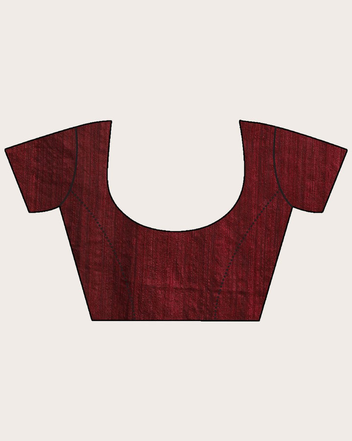 Deep maroon handwoven resham and matka silk jamdani saree