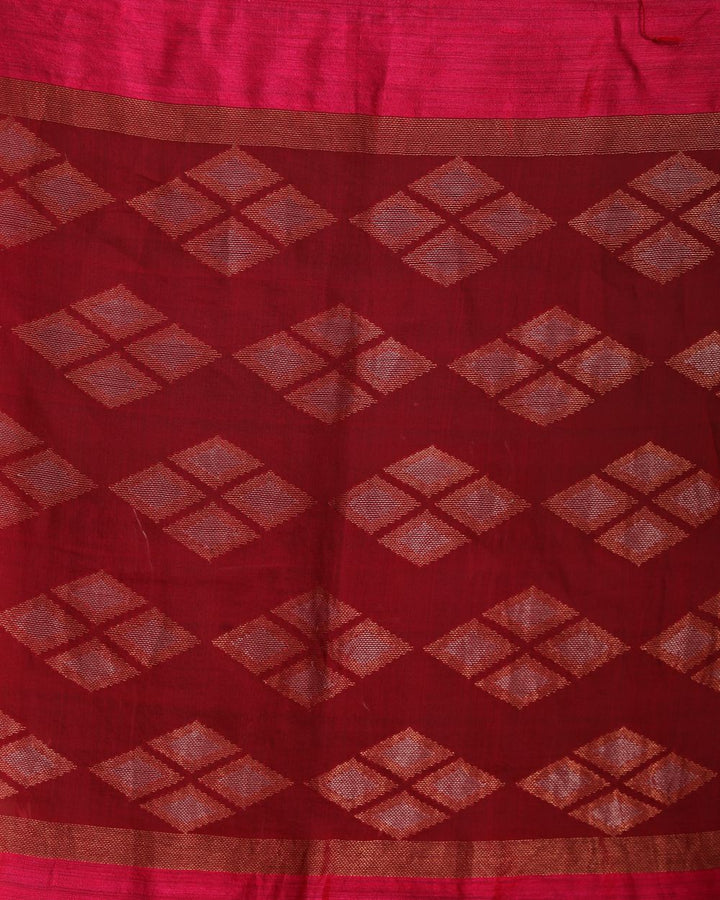 Fuchsia pink handwoven resham and matka silk jamdani saree