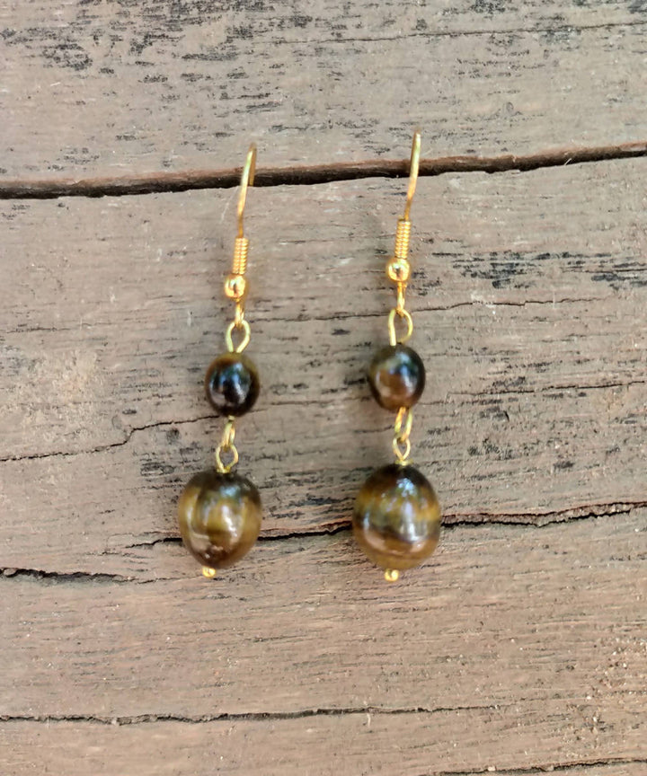 handcrafted tiger eye drops earrings