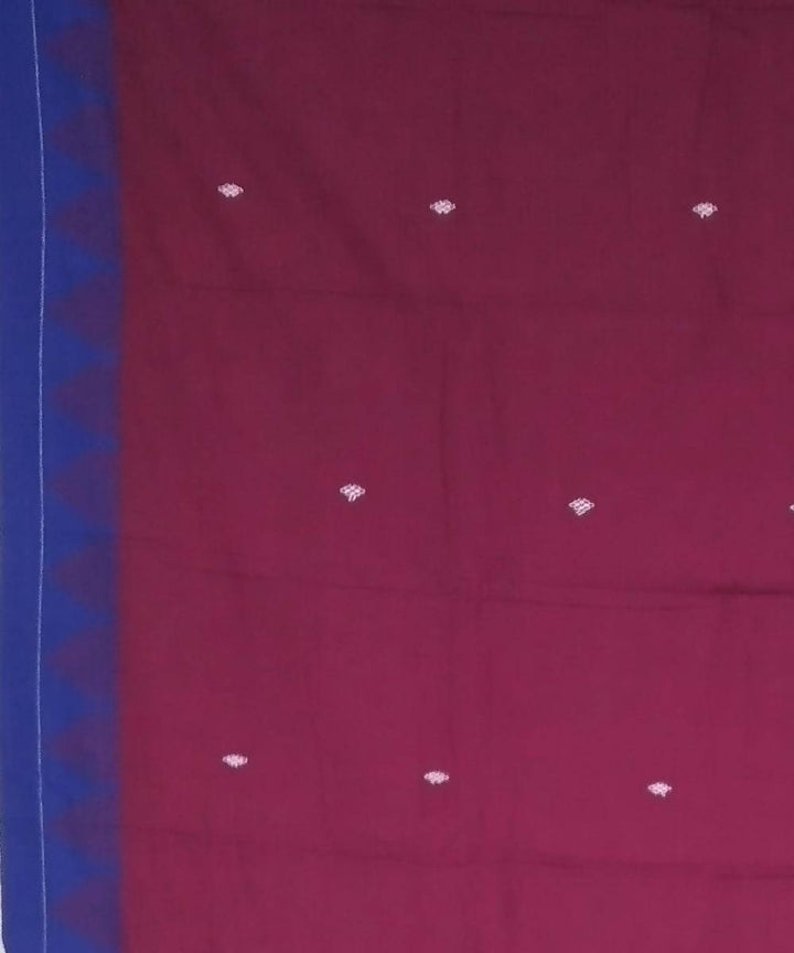 Antique ruby handwoven kotpad cotton saree