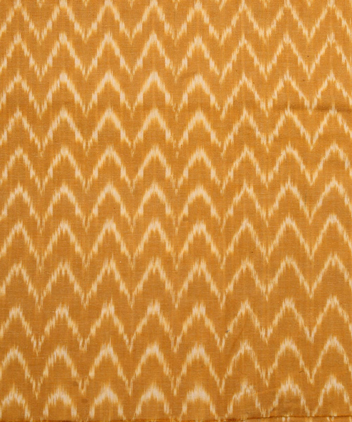 Mustard handwoven cotton pochampally ikat fabric