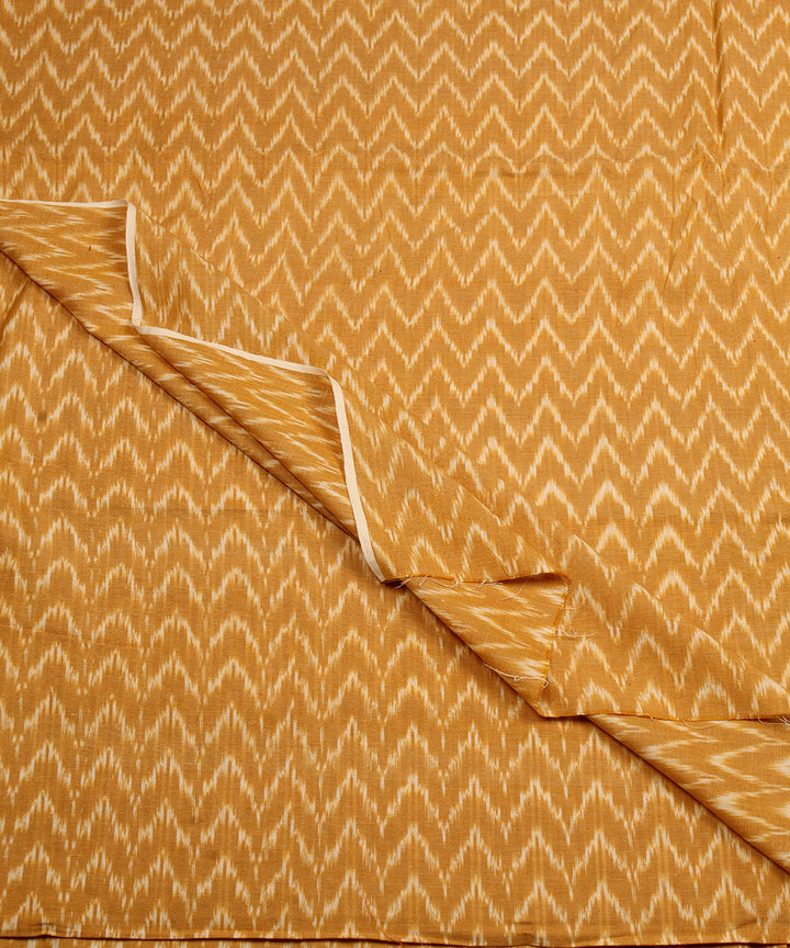 Mustard handwoven cotton pochampally ikat fabric