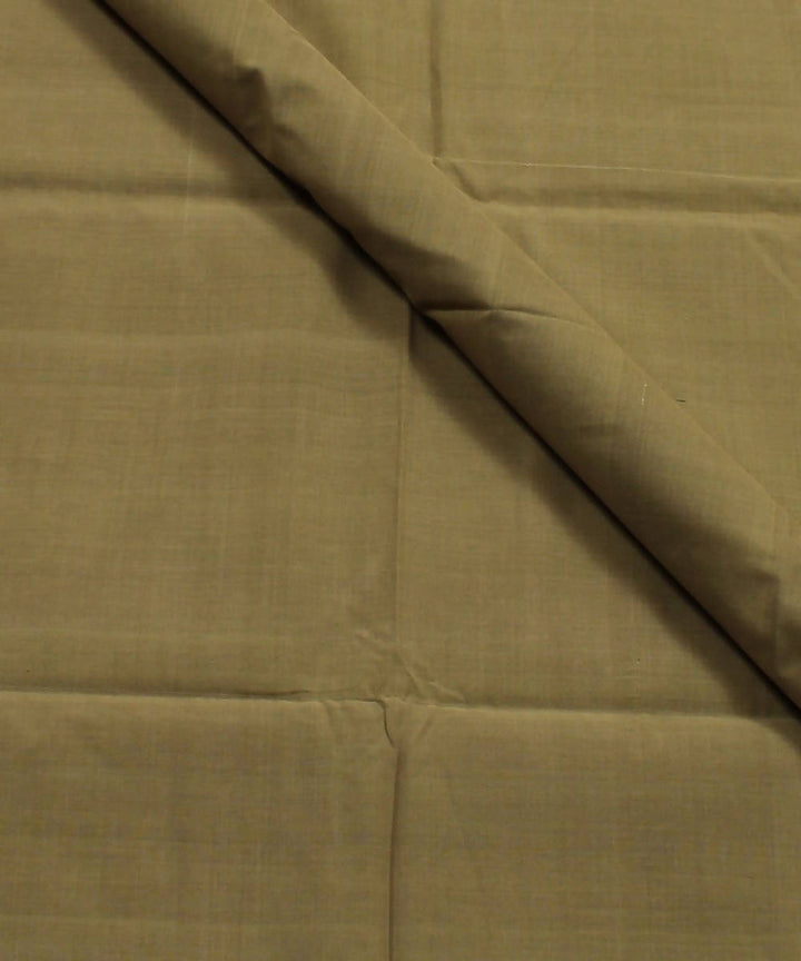 0.7m Khaki Brown Mangalgiri Handloom Cotton Fabric