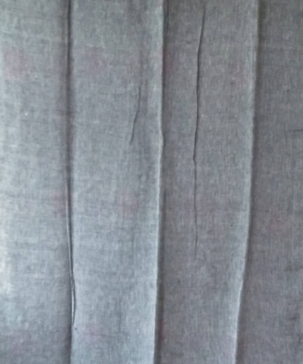 Grey and Pink Bengal Handloom Linen Saree