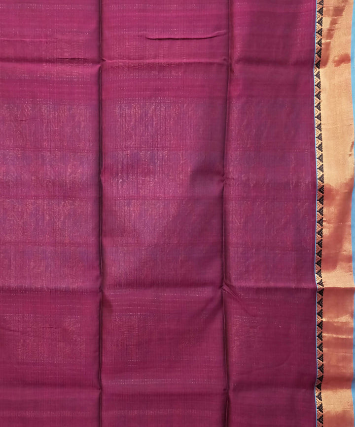 Black handwoven cotton silk maheshwari saree