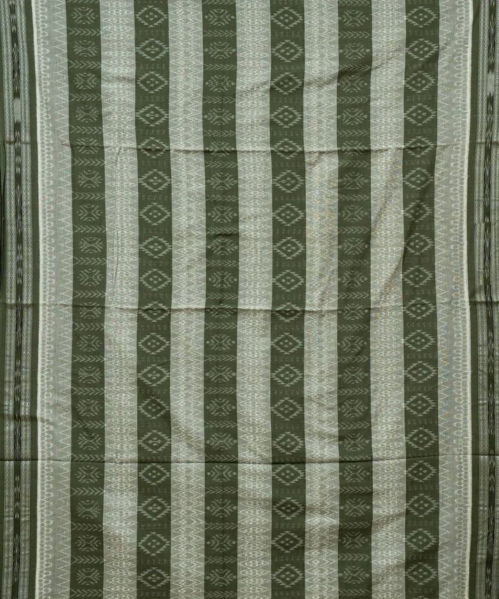 Artichoke camouflage green cotton handloom ikat nuapatna saree