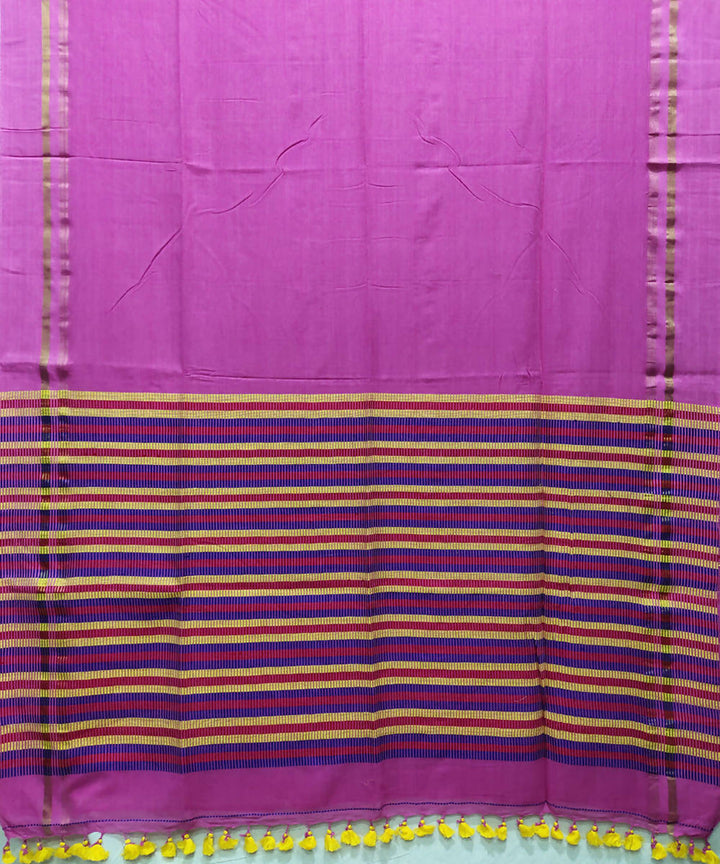 Pink handloom handspun cotton saree
