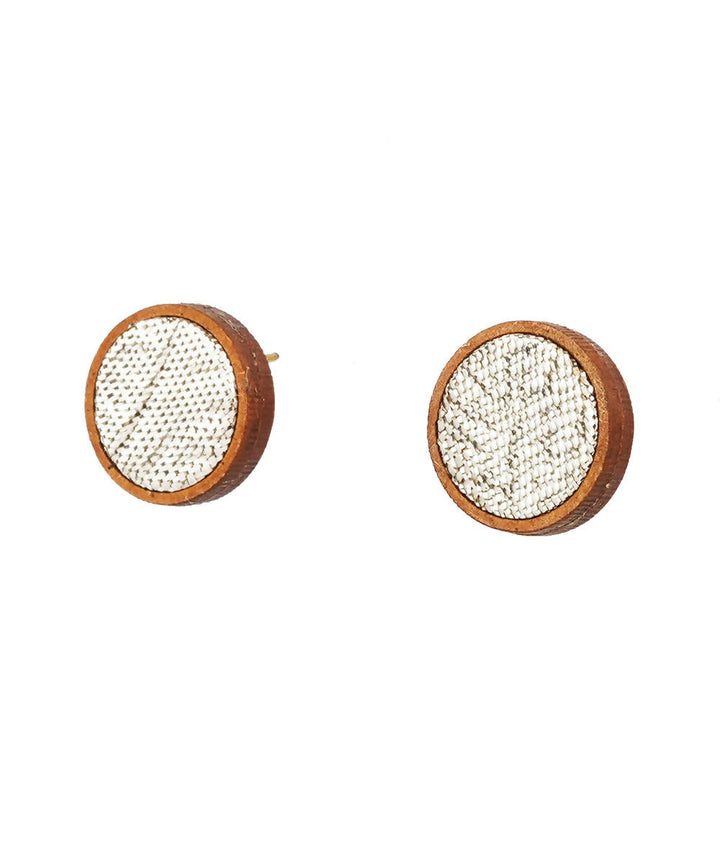 Silver shiny handcrafted round mdf studs