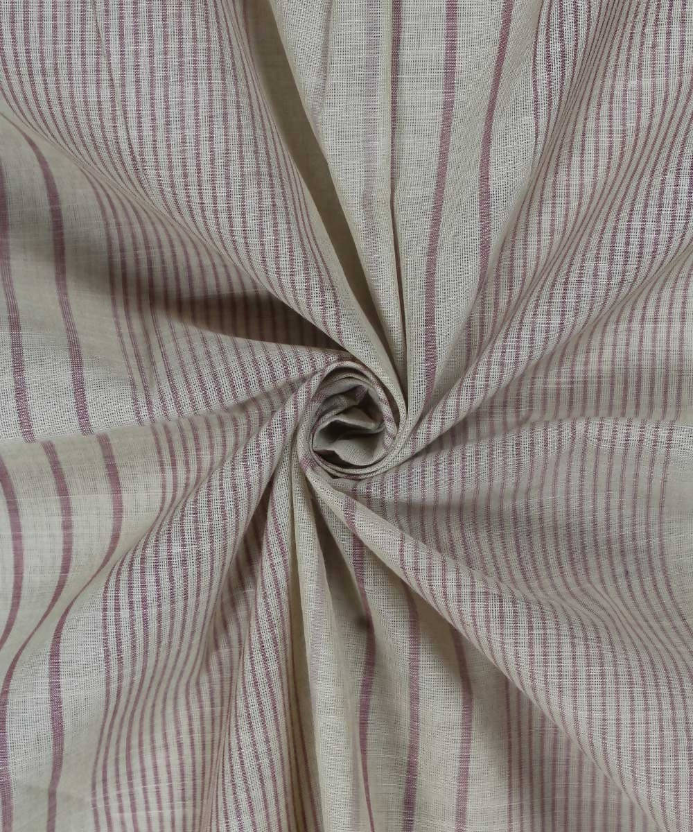 0.5m lime and brown striped handloom cotton fabric