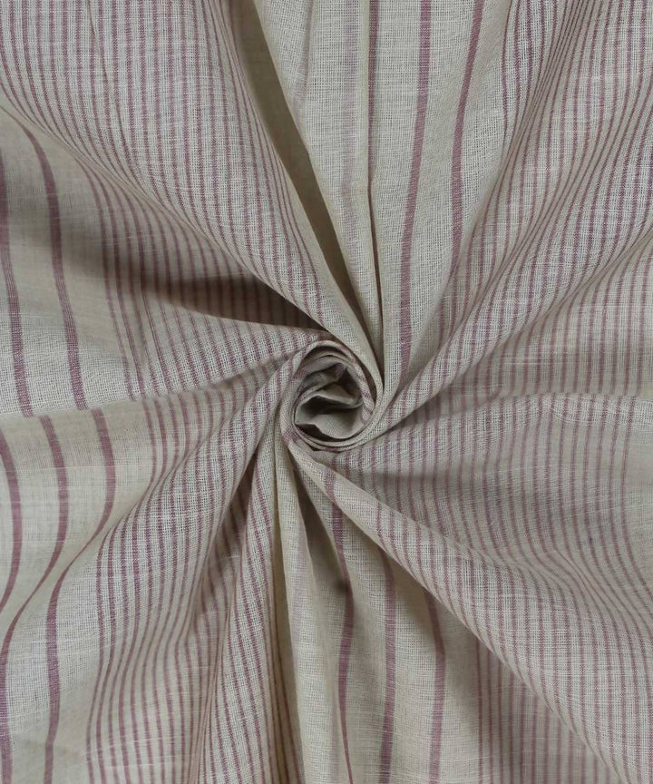 0.5m lime and brown striped handloom cotton fabric