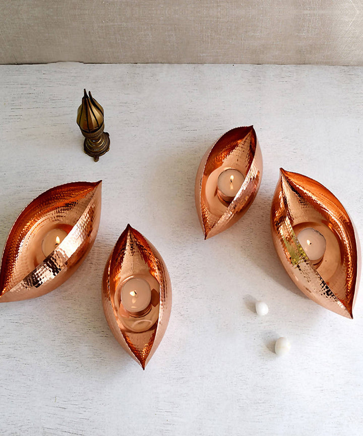 Handmade copper pod tea light