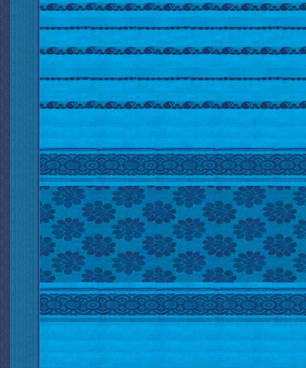 Blue handwoven salem cotton saree