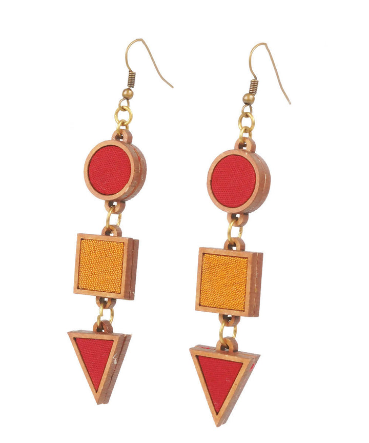Multicolor geometrical festive earrings
