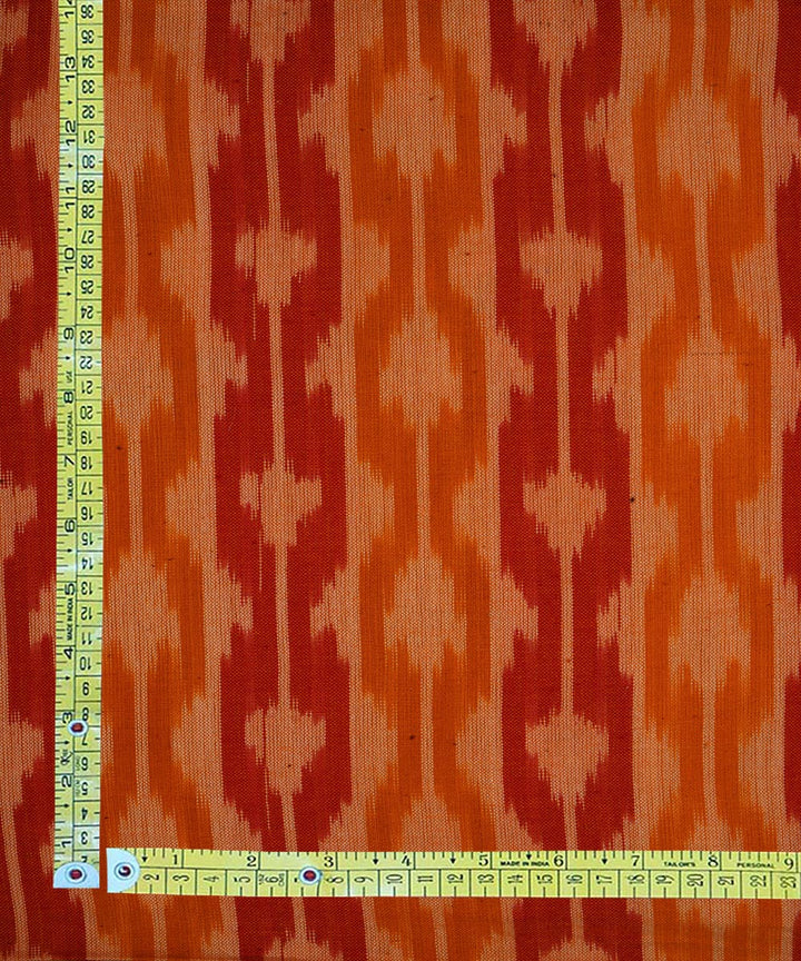 2.5m Orange red handwoven single ikat cotton pochampally kurta material