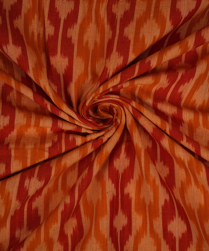 2.5m Orange red handwoven single ikat cotton pochampally kurta material