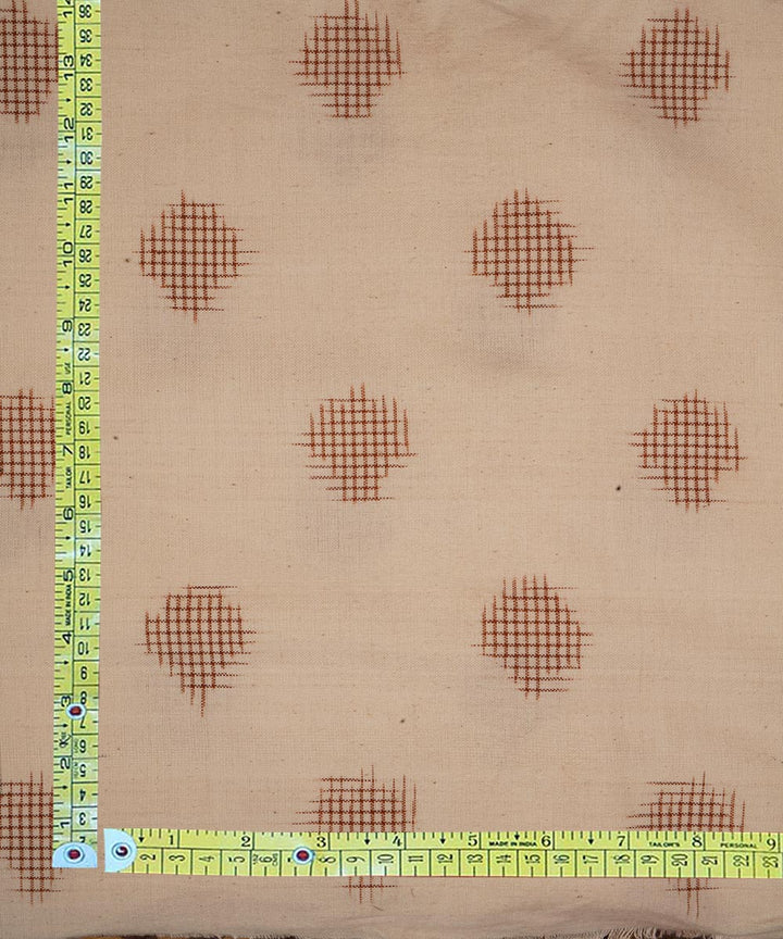 Light beige brown handwoven double ikat cotton pochampally fabric