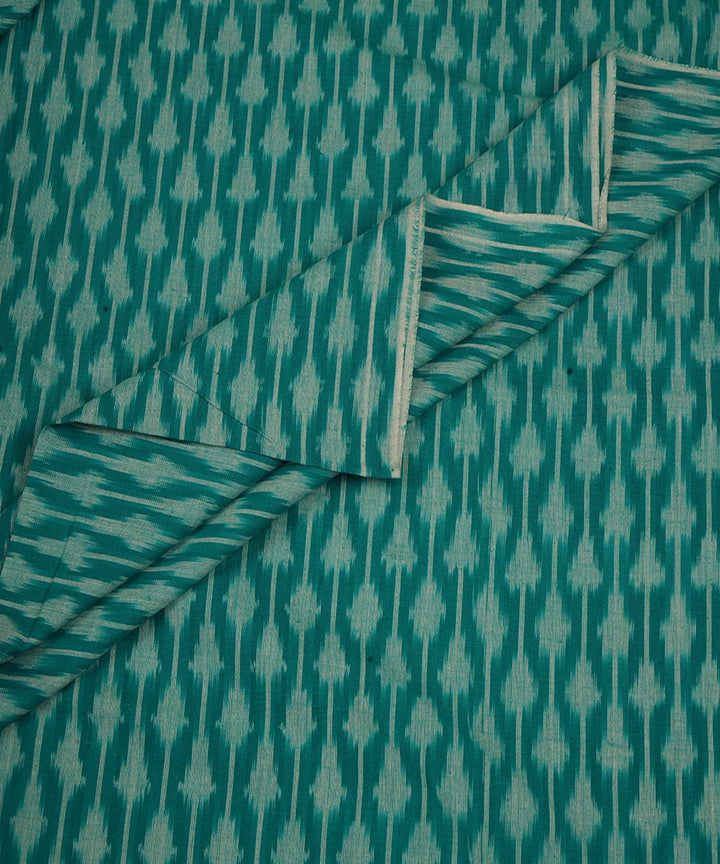 Light green handloom single ikat cotton pochampally fabric