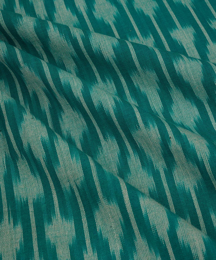 Light green handloom single ikat cotton pochampally fabric