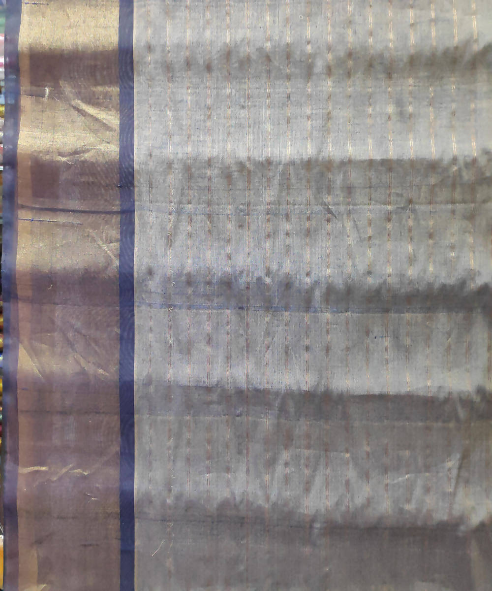 grey Handwoven Uppada Cotton Silk Saree