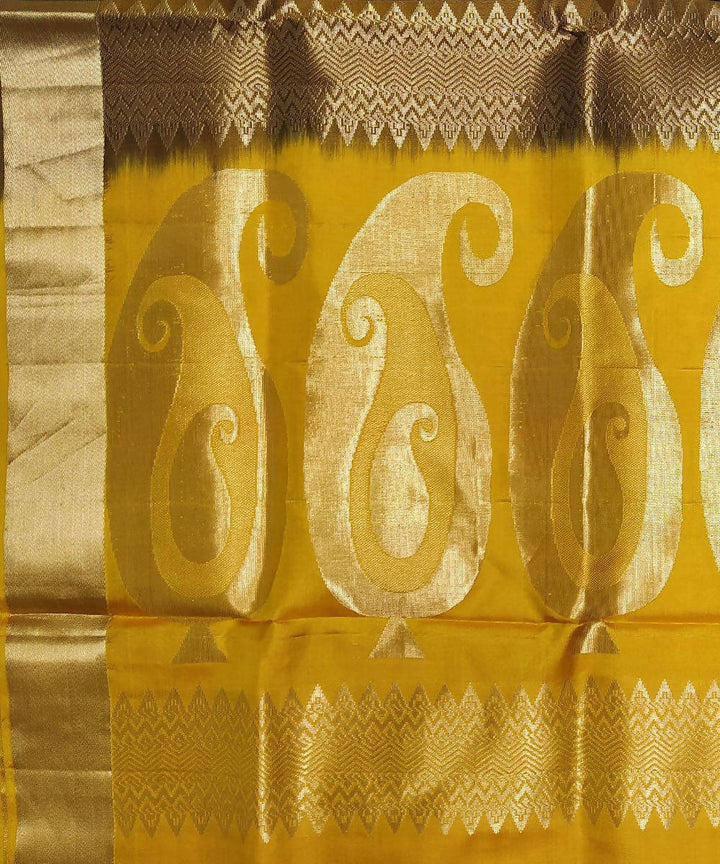 Black with elaborate peacock motifs handloom soft silk saree