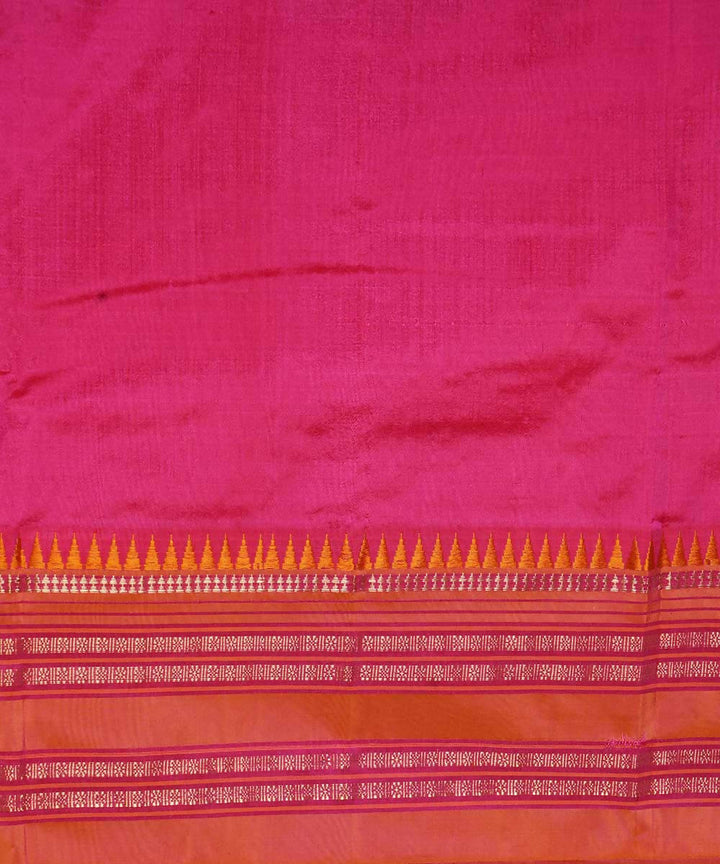 Rose pink handwoven silk narayanpet saree
