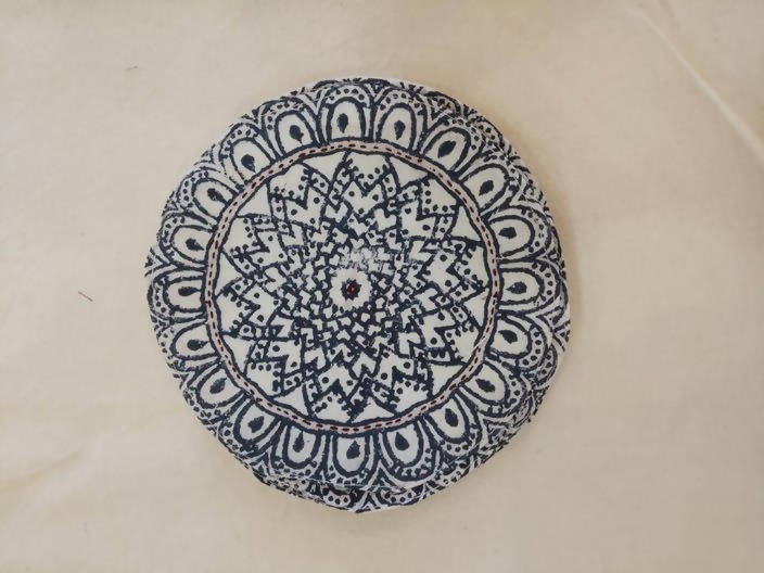 Block printed cotton coasters set of 6