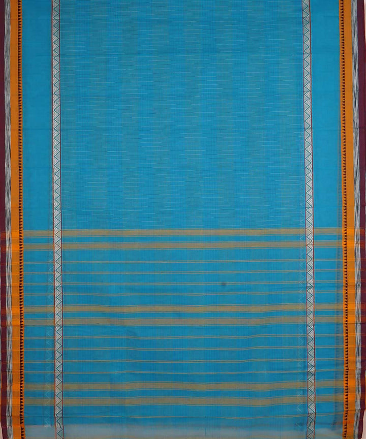 Light blue handwoven cotton narayanpet saree