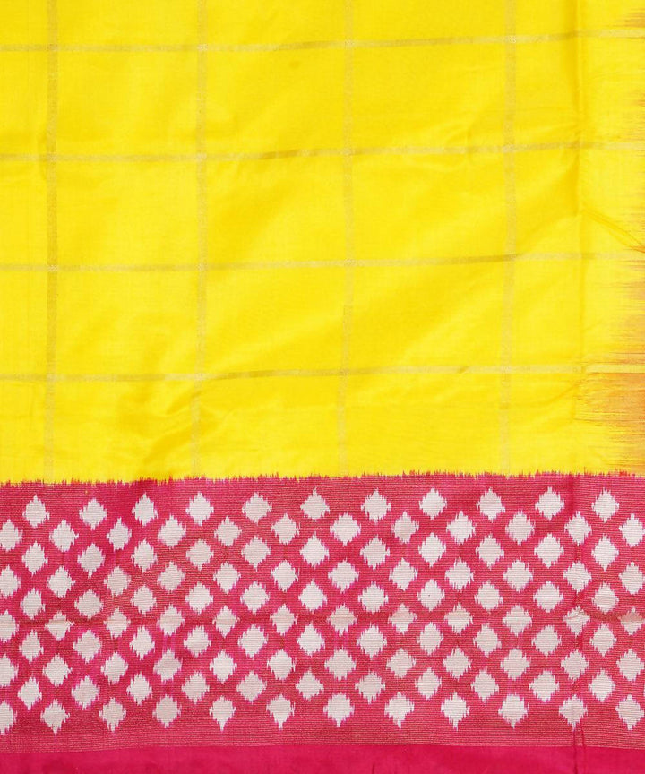 Handloom yellow ikkat silk pochampally saree
