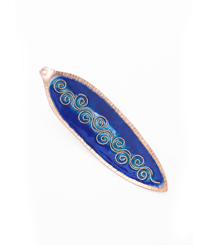 Blue handcrafted ganesha plate, kumkum and agarbatti holder set