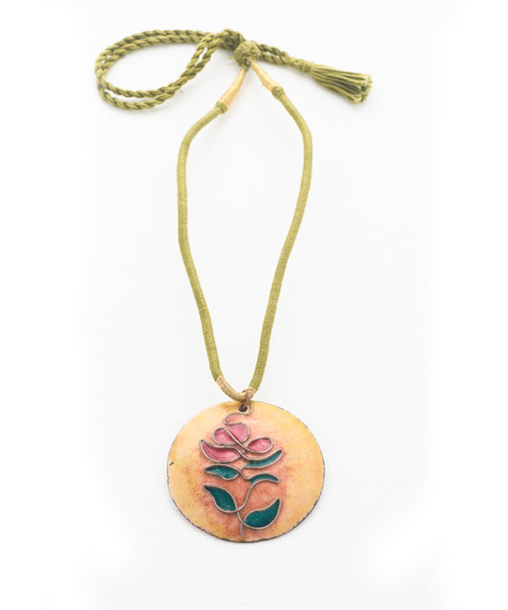 Orange tree pendant with hand woven cotton string