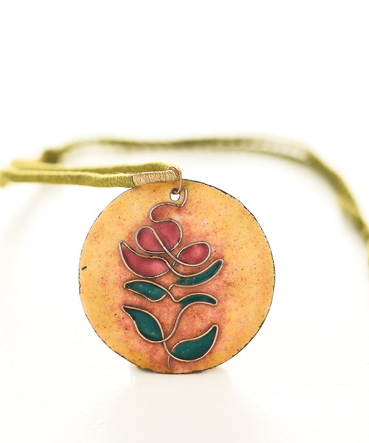 Orange tree pendant with hand woven cotton string