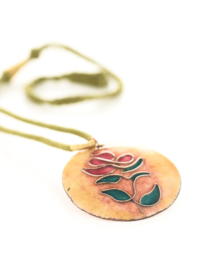 Orange tree pendant with hand woven cotton string