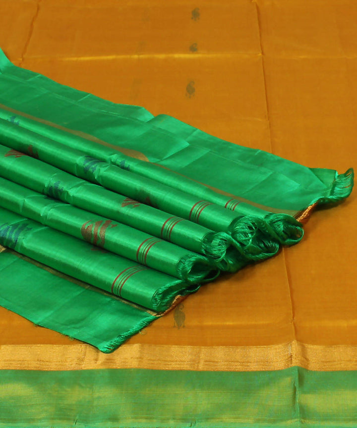 Yellow Orange Karnataka Handloom Silk Saree