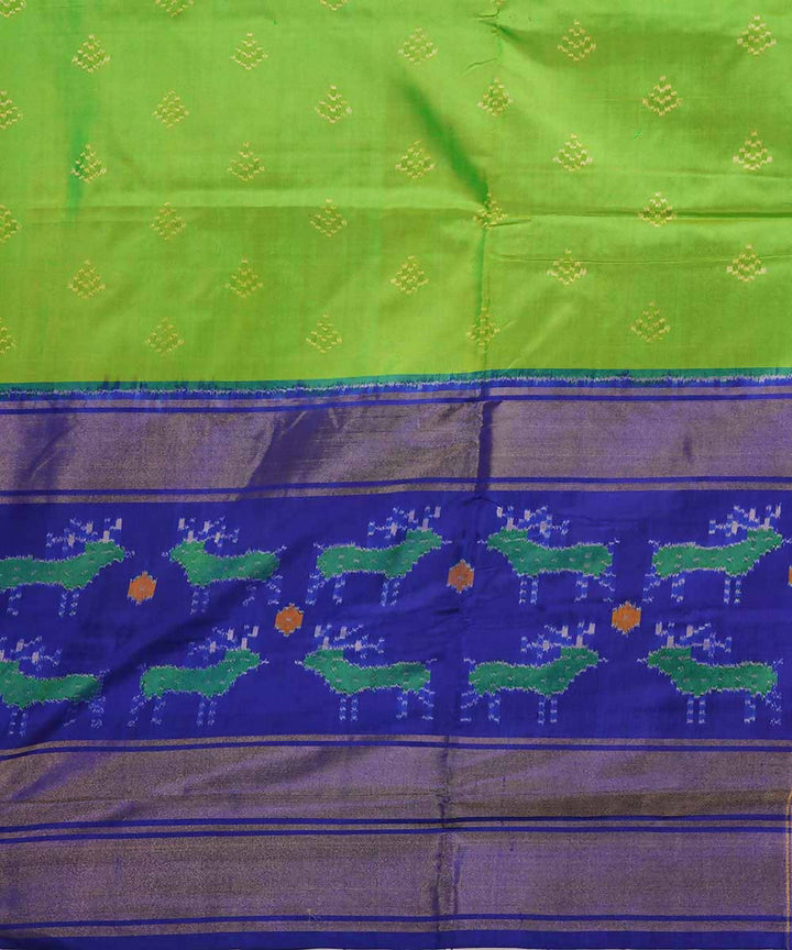 Light green handloom silk ikat pochampally saree