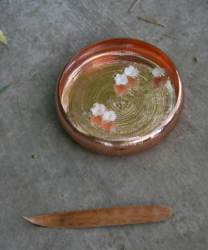 Handmade copper meditation urli