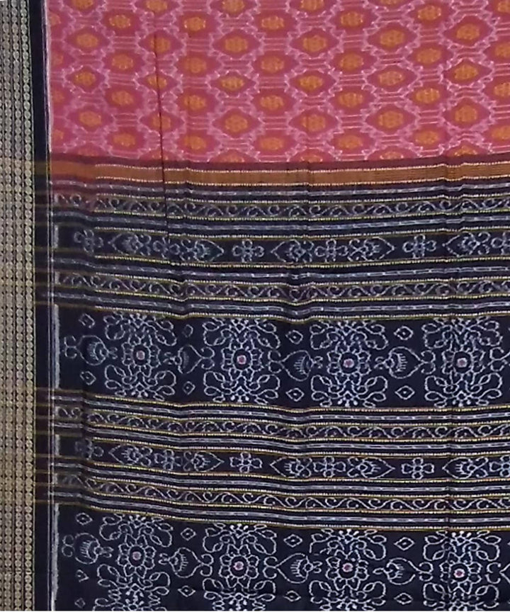 Blush pink handwoven cotton sambalpuri saree