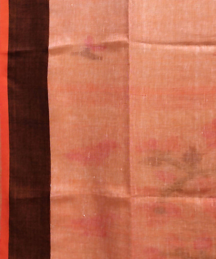 White handloom linen jamdani saree