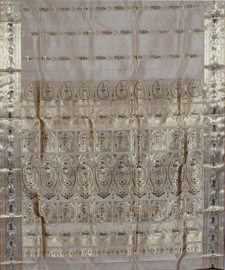 Cream handloom silk baluchari saree