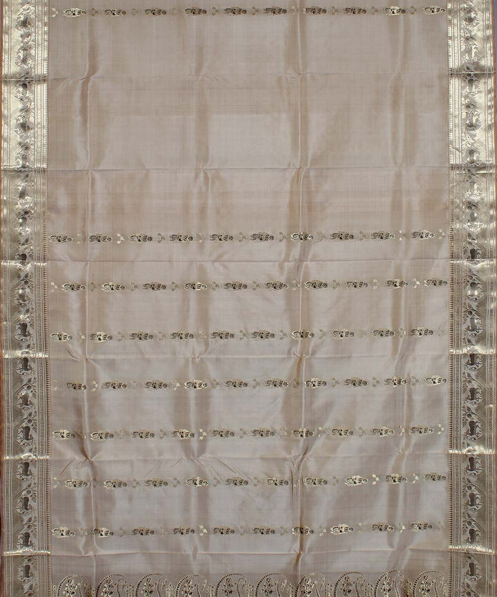 Cream handloom silk baluchari saree