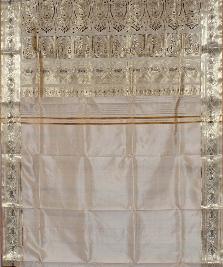 Cream handloom silk baluchari saree