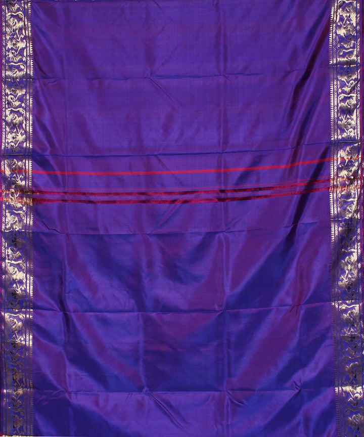 Double shaded purple handloom silk baluchari saree
