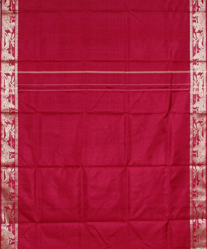 Pink handwoven silk baluchari saree
