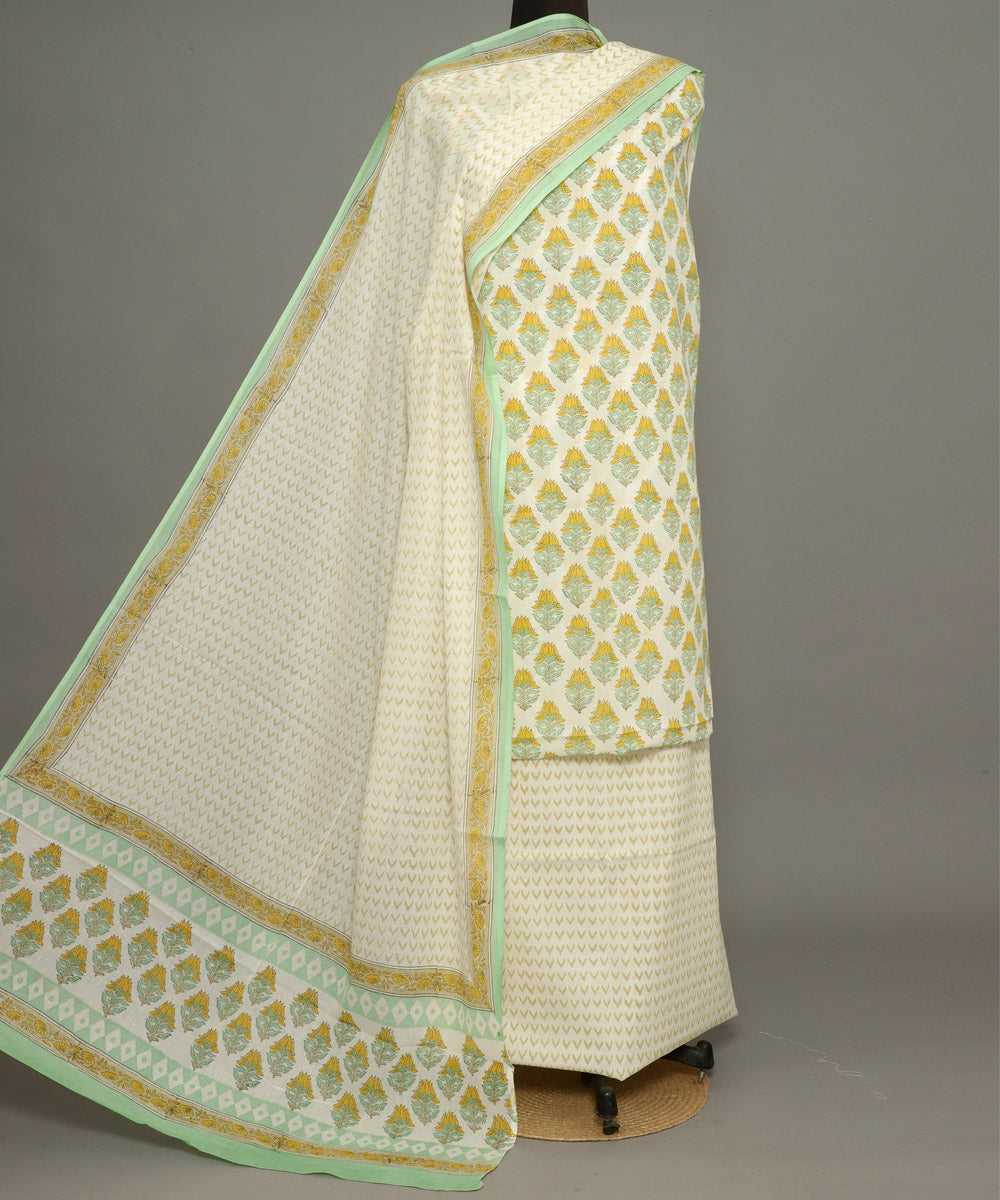 3pc Multi color handblock print cotton bagru dress material – GoSwadeshi