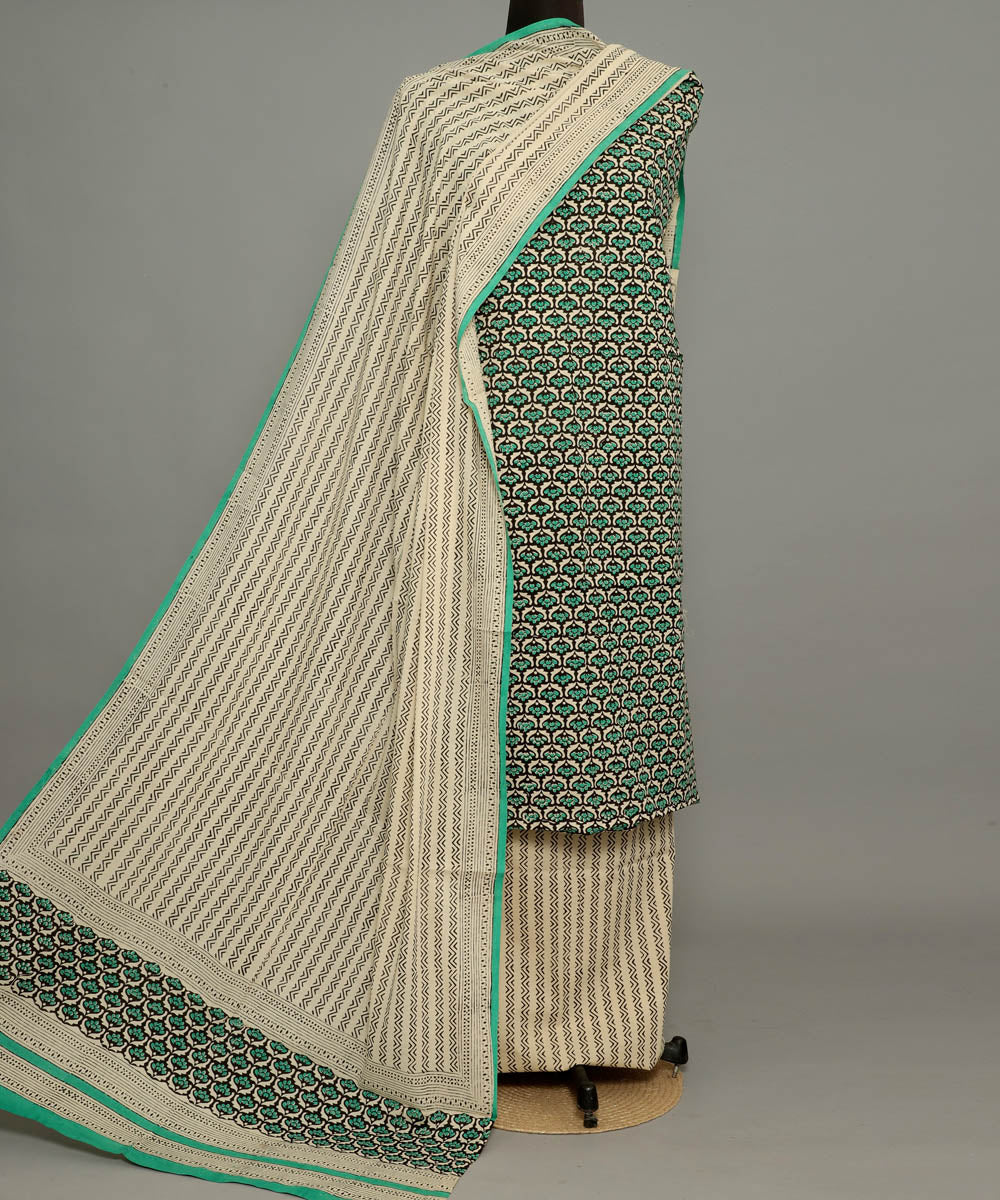 Bagru Midi Green Dress