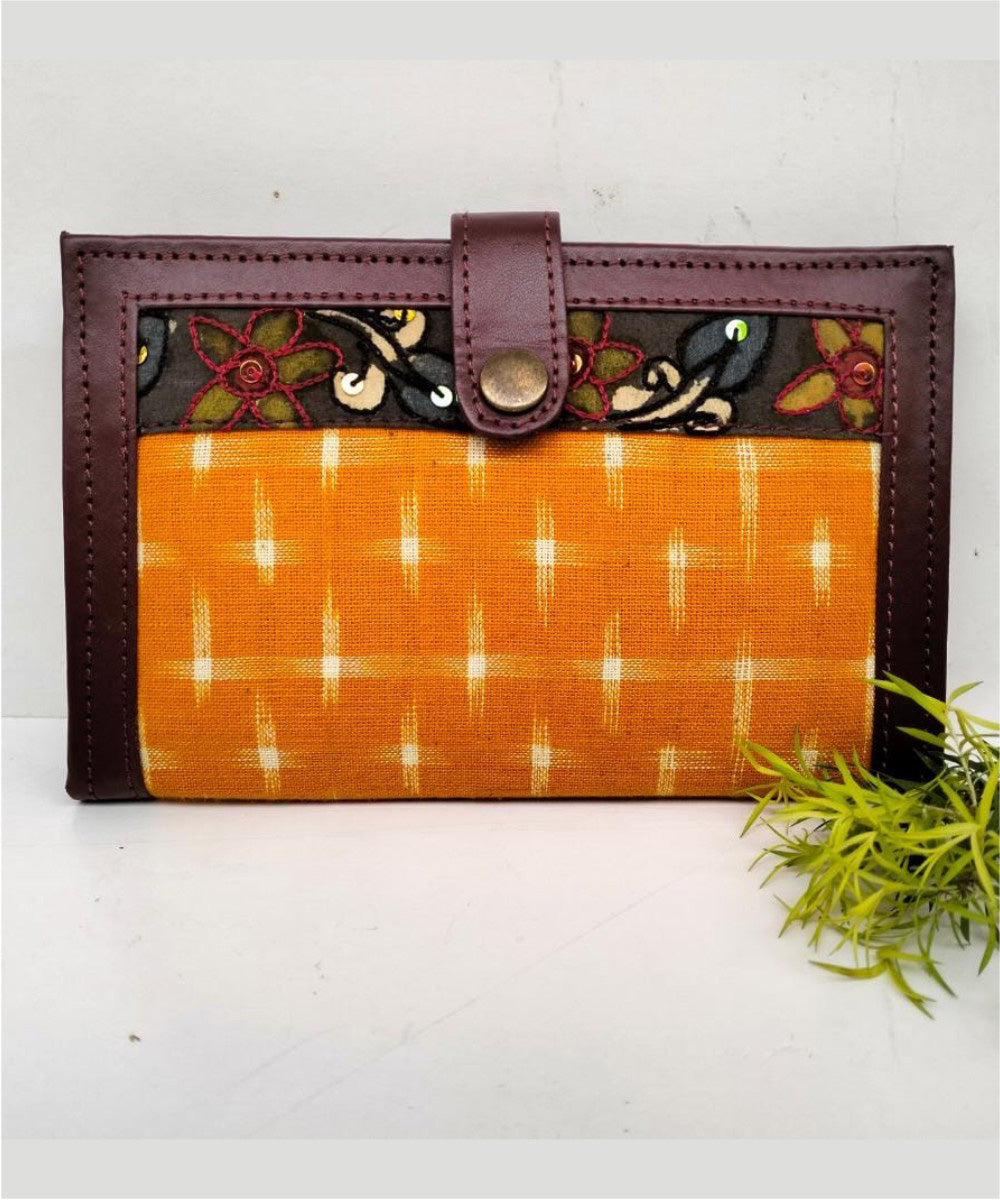 Handpainted Kalamkari Natural Dyed Ghicha Silk Clutch / Wallet 17 main image 0